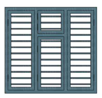 3-panel steel window SC301