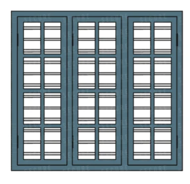3-panel steel window SC304