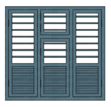 3-panel steel window SC306