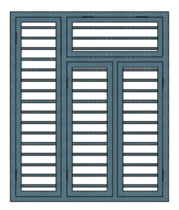 Wide top-light steel window SC602