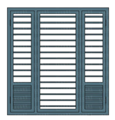 Louvred side-panel steel window SC604