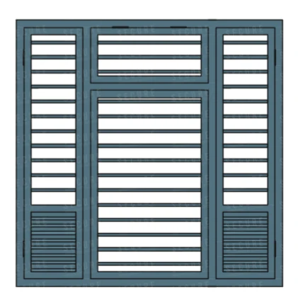 Split centre-panel steel window SC605