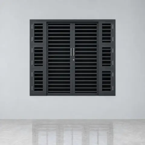 Louvred Steel Window — Black